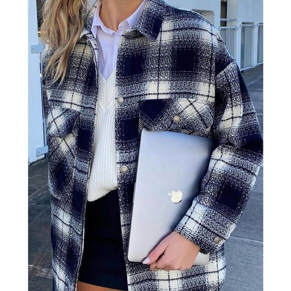 Zara Plaid Overshirt Lightweight Jacket - Picture 1 of 10